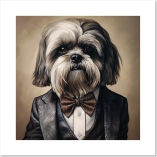 Shih Tzu Dog in Suit Posters and Art